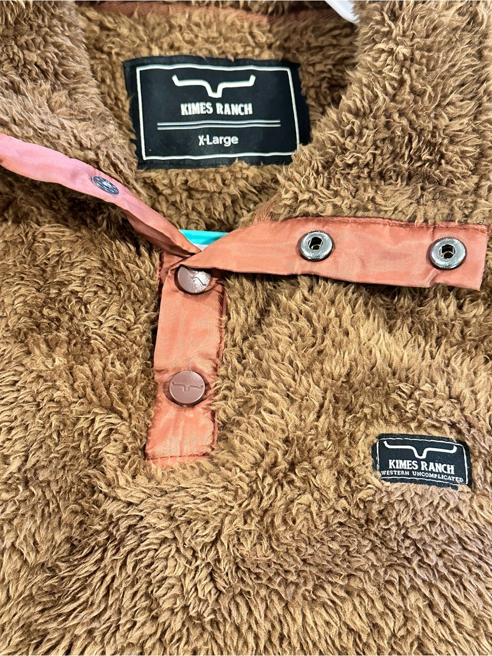 Kimes Ranch Brown Plush Fleece Pullover - Picture 4 of 6